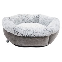 ROSEWOOD GREY LUXURY FLEECE LINED PLUSH ROUND BED 48CM