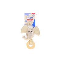 GLEE ΠΑΙΧΝΙΔΙ ΣΚΥΛΟΥ PUPPY ELEPHANT WITH COFFEE WOOD RING 15cm.