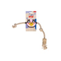 GLEE ΠΑΙΧΝΙΔΙ ΣΚΥΛΟΥ BADGER KNOTTED ROPE WITH COFFEE WOOD 33cm