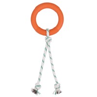 GREEN SHEEP MEDIUM NATURAL RUBBER HOOP ROPE TOY-ORANGE