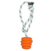 GREEN SHEEP SMALL NATURAL RUBBER BALL ROPE TOY-ORANGE