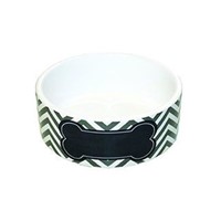 HAPPY PET CHEVRON PET BOWL GREY