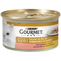 GOURMET GOLD ΚΟΜΜΑΤΑΚΙΑ ΣΑΛΤΣΑ 24Χ85gr ΣΟΛΟΜΟ&ΚΟΤΟΠ. (20+4ΔΩΡΟ)