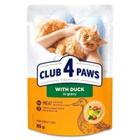 CLUB 4 PAWS Υγρή adult με παπια σε σάλτσα 85gr