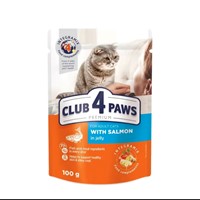 CLUB 4 PAWS Υγρή adult με σολομό σε ζελέ 85gr