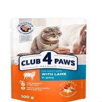 CLUB 4 PAWS Υγρή adult με αρνί σε σάλτσα 80gr
